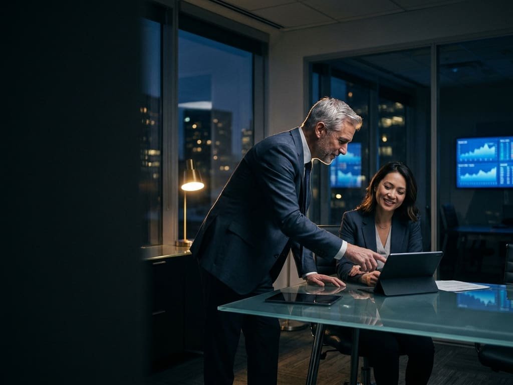 Un conseiller financier CBNS en conversation avec un client propriétaire d'entreprise